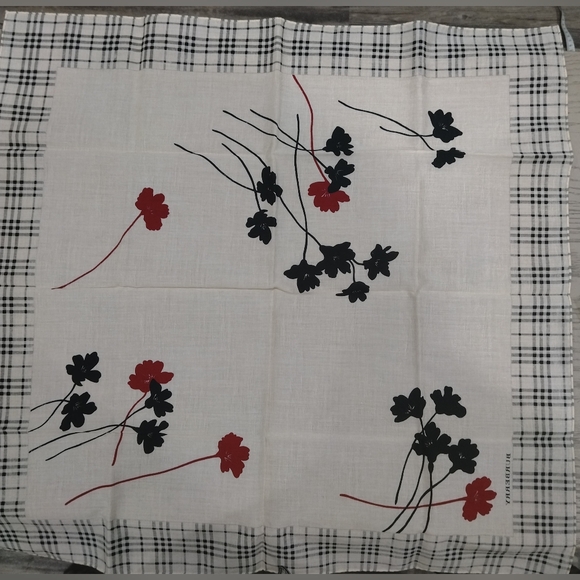 Authentic Burberry VTG Nova Check Floral Handkerchief - Picture 13 of 14